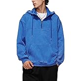 Iwing Mens Oversized Quarter Zip Hoodie Sweatshirt Half Zipper Heavyweight Fleece Hoodies Acid Wash Sweatshirts Women