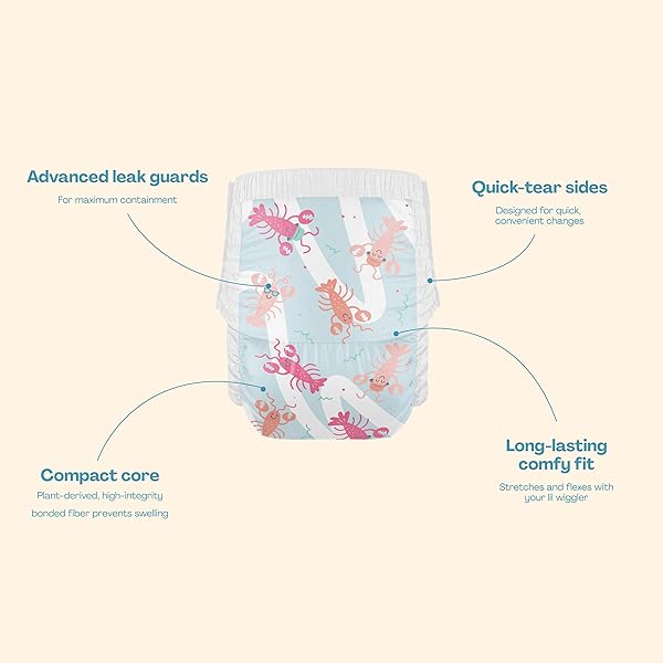 HELLO BELLO PREMIUM SWIM DIAPERS, SIZE S (16-28 LBS), CUTE EXTRA-BRIGHT LOBSTER DESIGNS, 20 COUNT JUMBO PACK