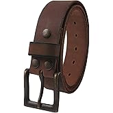NPET Mens Leather Belt Full Grain Vintage Distressed Style Snap on Strap 1 1/2" Wide with Buckle