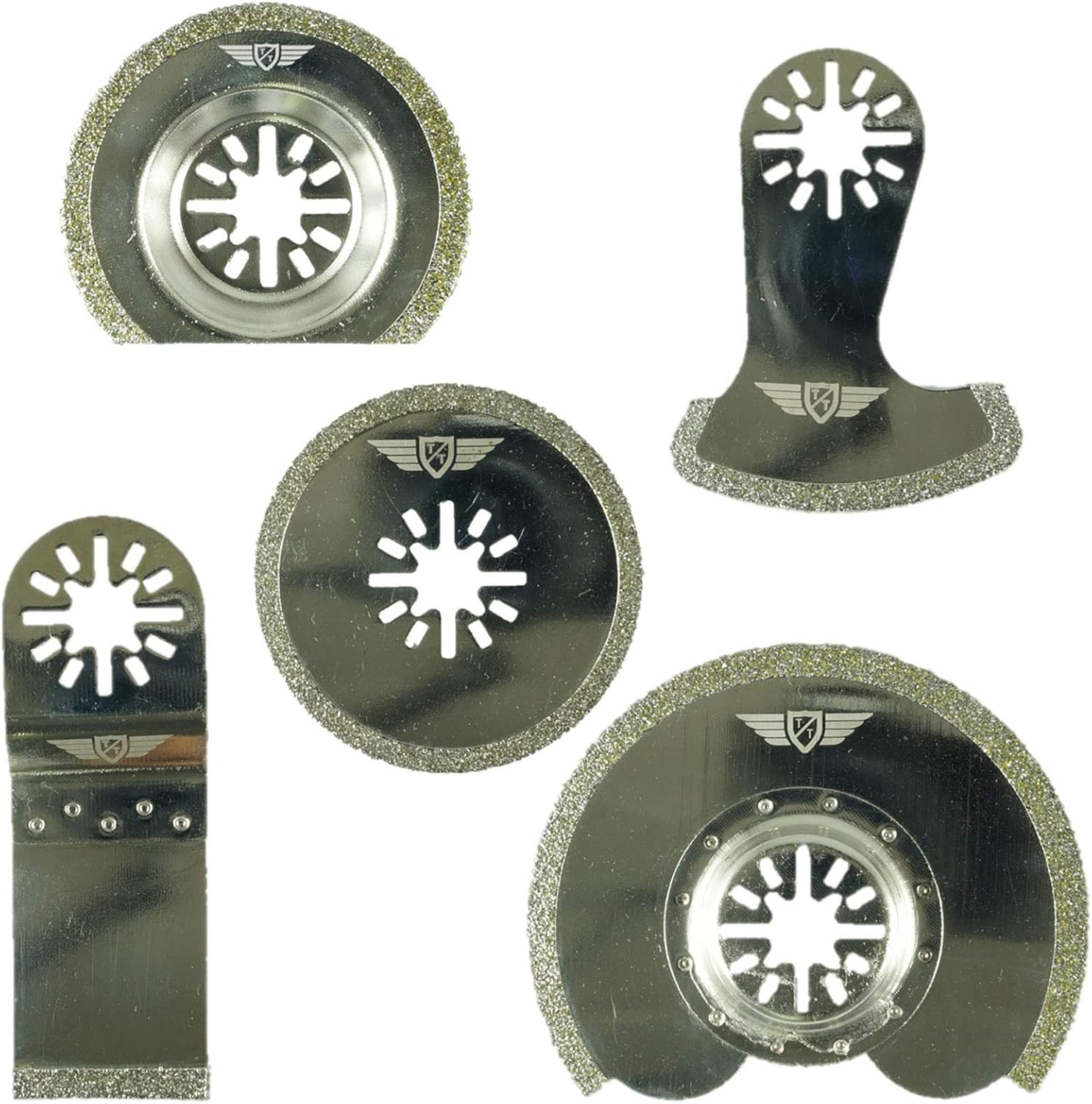 5 x TopsTools UNKD5 Diamond Grout Blades Compatible with Bosch Fein (Non-StarLock) Makita Milwaukee Einhell Ergotools Hitachi Parkside Ryobi Worx Workzone Multi Tool Accessories