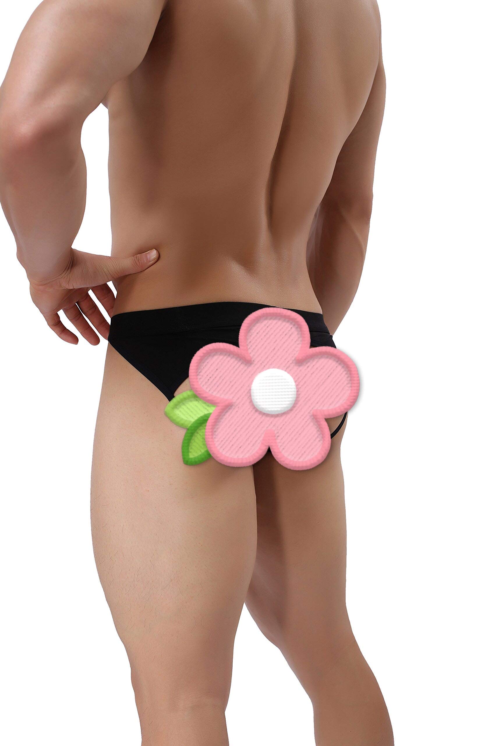 Comhere Men\'s Jockstraps Underwear Athletic Supporters Elastic Cotton Bikini Briefs Black