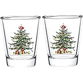 Futtumy Christmas Shot Glasses, 2 OZ Christmas Tree Shot Glasses, Holiday Shot Glasses for Adults Couples Man Women Coworkers, Novelty Shot Glass for Christmas White Elephant Gifts, Funny Shot Glasses