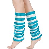 Junely Leg Warmers for Women Striped Leg Warmer Knit Legwarmers Cosplay Costume Accessories