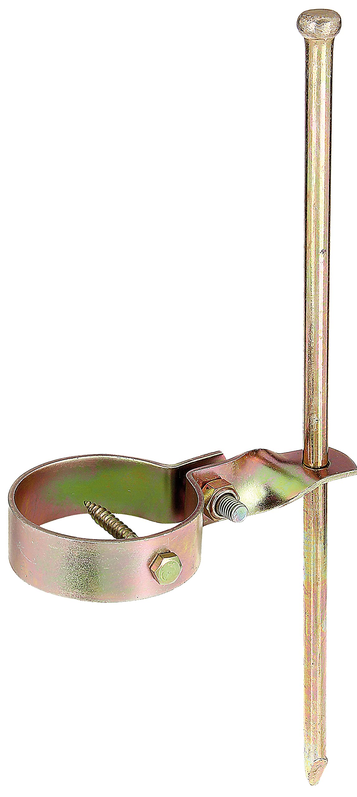 GAH-Alberts 204853 swing anchor, for fixing in the ground, yellow-galvanised, length 390 mm, clamp diameter 80 mm