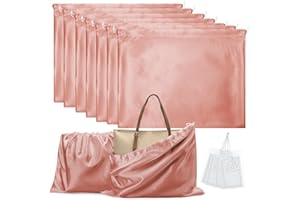 ANGSYLTH 7 Pack Dust Bags for Handbags Travel Storage Pouch Silk Cloth Bag With Drawstring Large Storage Pouch for Handbag Purse Shoes Boots