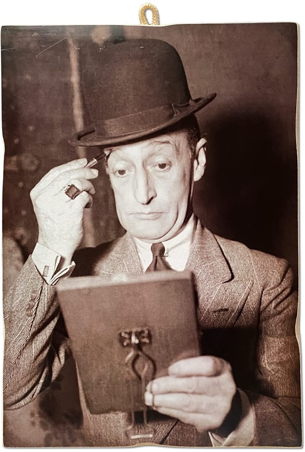 KUSTOM ART Picture Picture Picture Vintage Style Series Famous Actors Totò Print on Wood 18x25 cm.