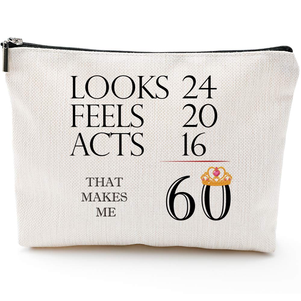 60th Birthday Gifts for Women-That Makes Me 60-1959 Birthday Gifts for Women, 60 Years Old Birthday Gifts Makeup Bag for Mom, Wife, Friend, Sister, Her, Colleague, Coworker