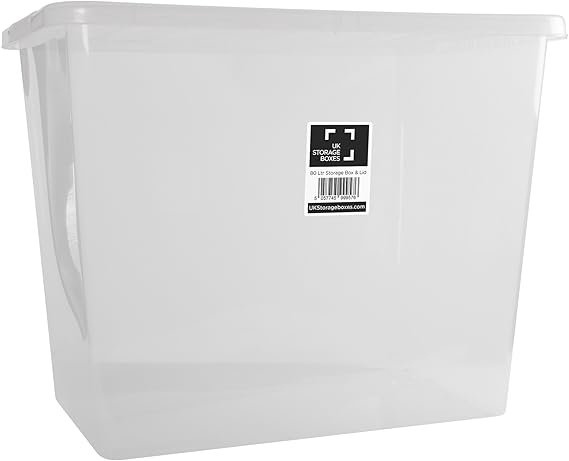 10 pieza – Wham Crystal caja con tapa, 80 L – Transparente: Amazon.es: Hogar
