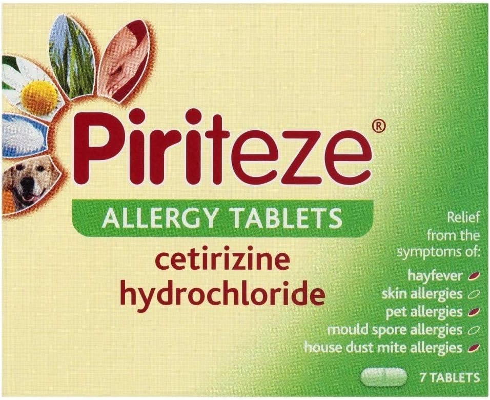 Piriteze Allergy Tablets One a Day - 6 Packs of 7 Tablets