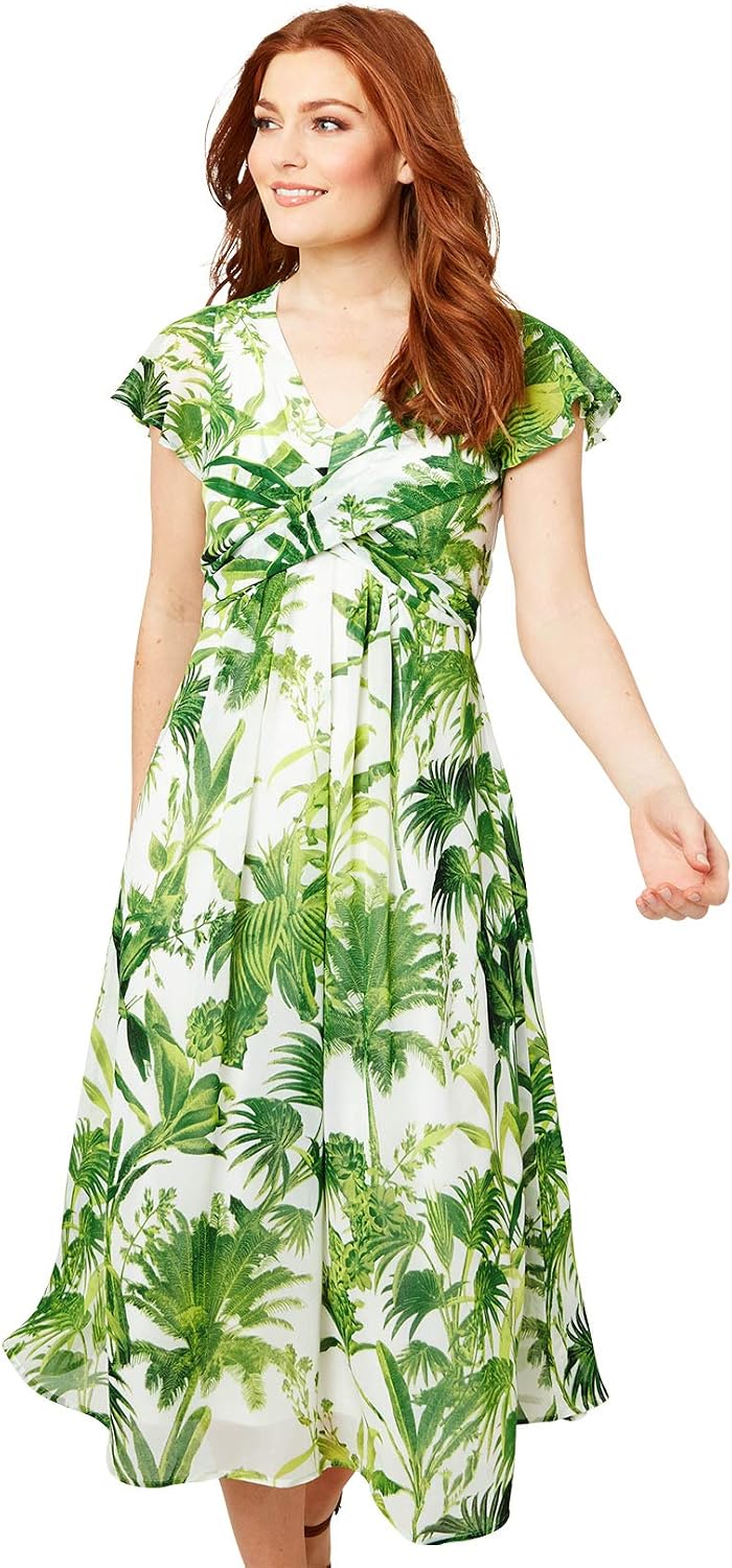 joe browns palm print dress Summer Green Botanical Styles:Dress Shoes