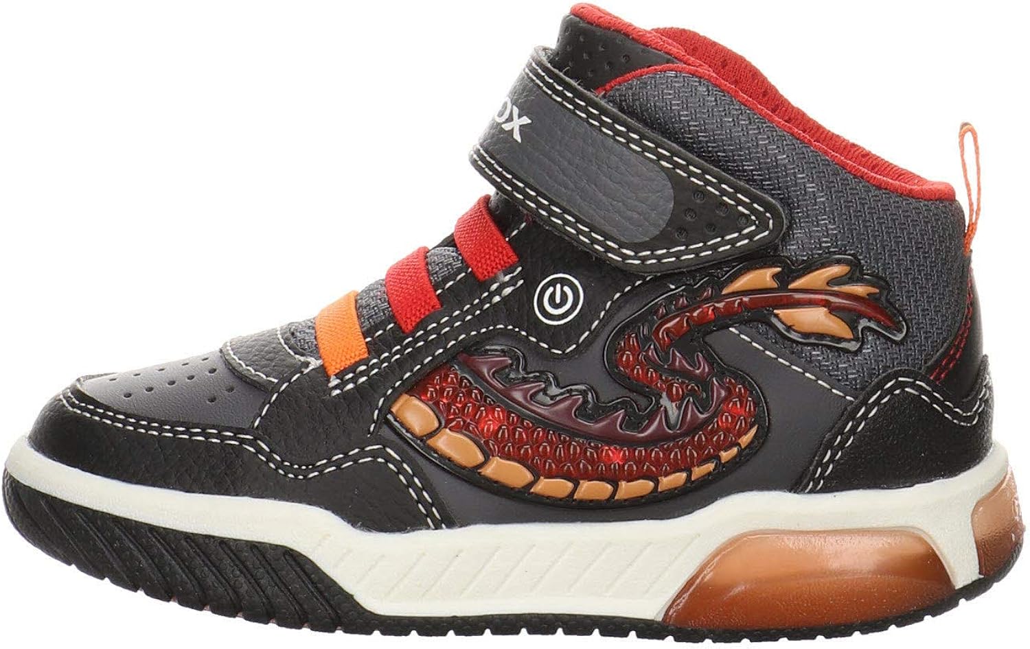 Amazon.com | Geox Inek Trainers Boys Black/Red - 13.5 - High Top Trainers |  Sneakers