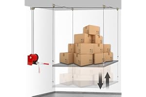 VORNALEX Overhead Garage Storage Lift - Heavy Duty Ceiling Mounted Garage Storage Lift System for Organization - 300lbs Weight, Supports 8-16ft Ceilings, Compatible Bronco, Weight, Wrangler (Deck Not Includ)