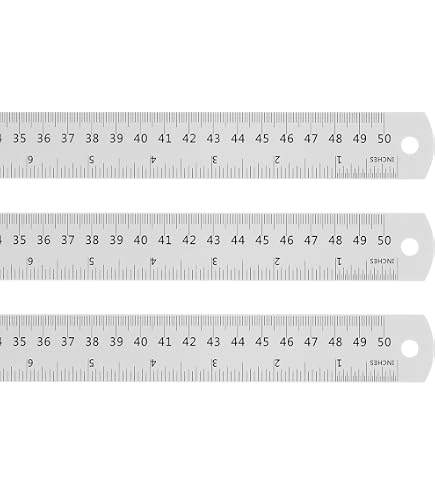 Table Ruler Inches Drawing Table Rulers For School HARFINGTON 3pcs Stainless Steel Ruler ...
