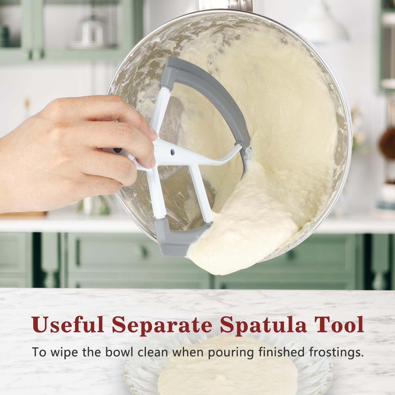 Flex Edge Beater for KitchenAid Mixer 6 Quart Bowl-Lift Stand Mixer with Silicone Edges For 6 QT Bowl-Lift Stand Mixer Accessories and Attachments
