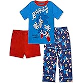 Sonic The Hedgehog Boys Pajama Set - 3 Piece Pants, T-Shirt & Shorts - Sleepwear PJ Set for Kids, Toddler Boys Pajamas