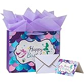 Vimdier 13" Happy Birthday Gift Bag with Tissue Papers Greeting Cards and Envelope, Gift Bag for Women Girls Kids Happy Birthday Bag for Celebrating Birthdays Party Bags ﻿ (C)