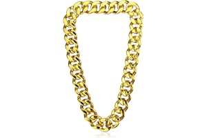 Lorigun Thug Life Gold Chain Plastic Thick Gold Necklace Thug Life Costume Huge Golden Chain Necklace, Punk Style Hip Hop Orn