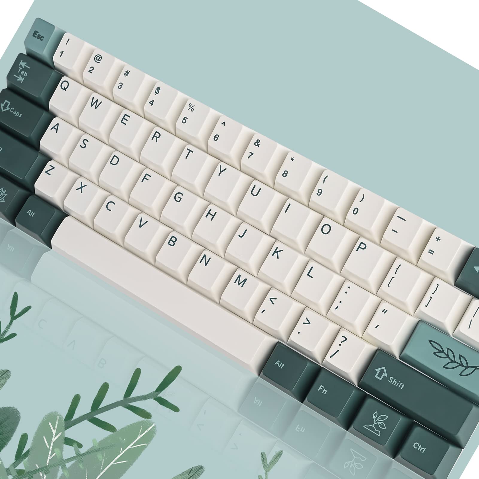 Mua 61 Keys PBT Botanical Keycaps 60 Percent, Cherry Profile, Dye ...