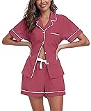 COLORFULLEAF Womens 100% Cotton Pajamas Short Set
