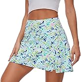 Lightbare Women’s Tennis Skirts High Waisted Mini Golf Skirt with Shorts Pockets Side Slit Skort Quick Dry for Athletic