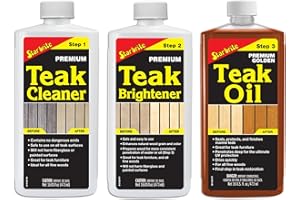 Star brite 081216C Premium 3 Step Teak Care Kit-Cleaner + Brightener + Oil-500ml