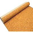 SorenCut Cork Fabric by The Yard for Sewing: Craft Fabric Sheet,Natural Cork Pure Yellow Color Fabric Roll 12.5 * 52 Inch for Earrings and Other DIY HandCrafts Projects