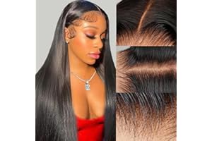 AUTYBEI 22 Inch Straight Lace Front Wigs Human Hair Pre Plucked 13x4 HD Lace Frontal Wigs Human Hair Wig For Black Women Brazilian Virgin Glueless Wigs Human Hair With Baby Hair