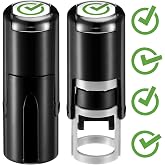 Supervitae 2 Pack Green Checkmark Print Stamps Ink Stamper | Mini Self Inking Stamps for Party Educational Activities Craft Supplies
