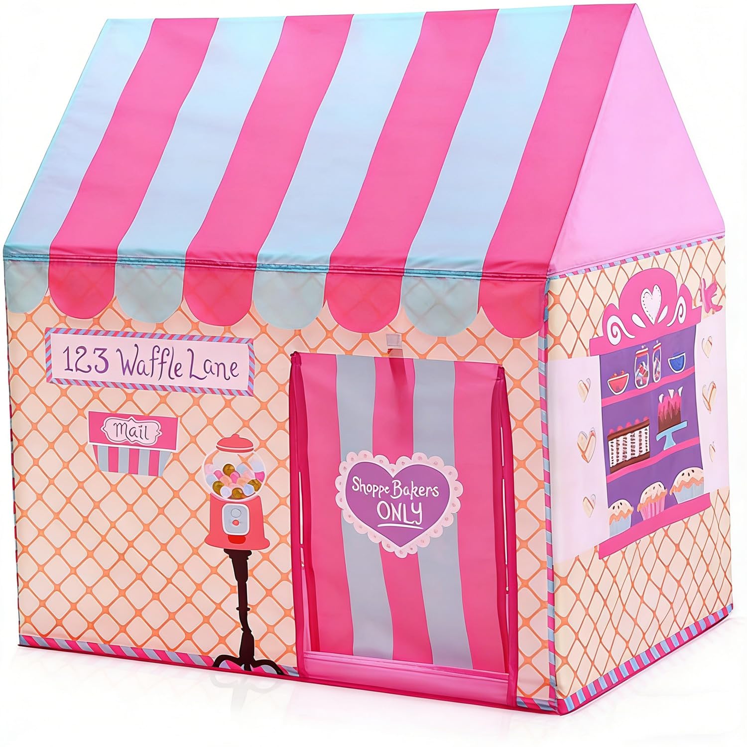 Floving Girls Indoor Outdoor Play Tents Kids Ice Cream and Bakery Shop Playhouse Palace Tents (Pink)