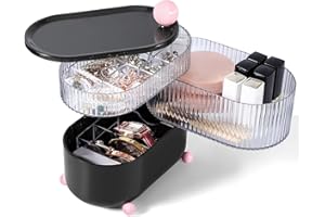 HNRLOY Jewelry Box for Girls,Kids Jewelry Box with Spinning,Little Girl Jewelry Box,Jewelry Box for Girls 8-12,Used to Store Earrings,Lipsticks,Necklaces,Watches