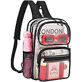 Busiuw Clear Backpack for Stadium Events 3 in 1 Clear Sling Crossbody Bag with Adjustable Reinforced Straps for Sports Fan, Concert Festivals and Games (Black)