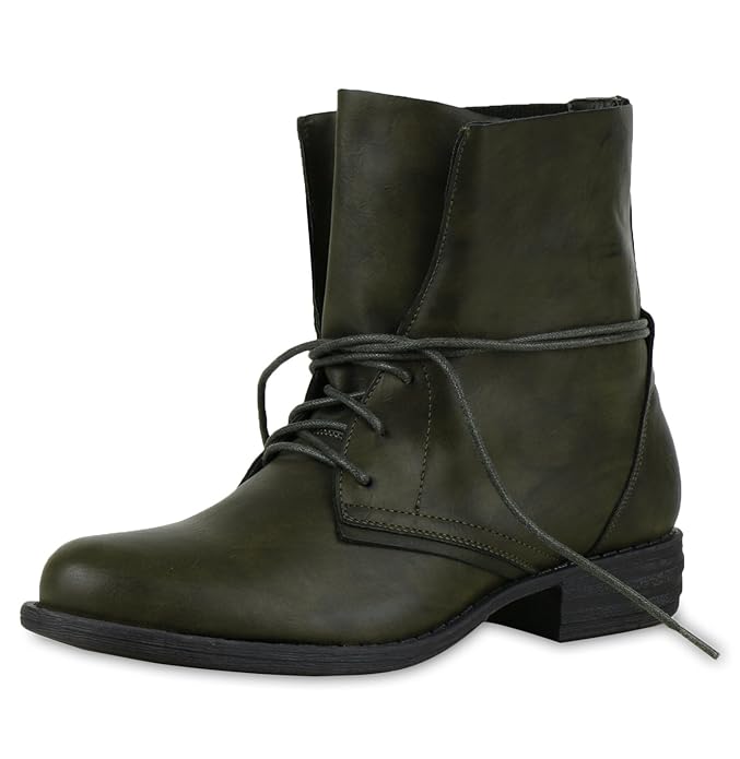 best-boots Damen Stiefelette Boots Worker Stiefel