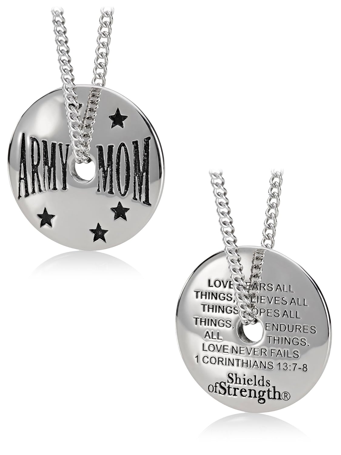 Amazoncom Womens Stainless Steel Army Mom Necklace 1 Cor