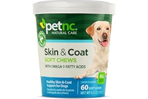 PetNC Natural Care Skin and Coat Soft Chews for Dogs, 60 Count