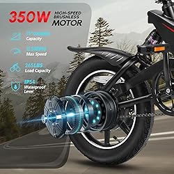 LEADZM Electric Bike for Adults,14" Folding