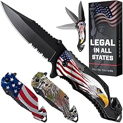 Patriotic Legal Pocket Knife Bald Eagle