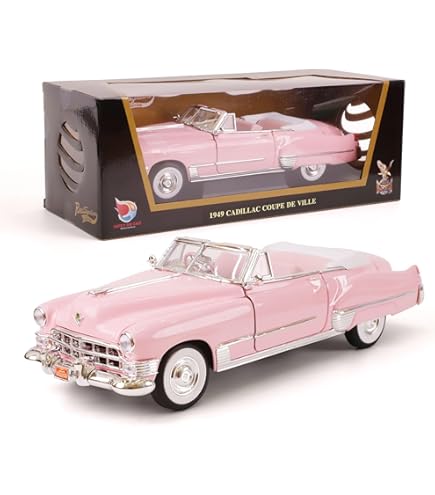 CADILLAC FLEETWOOD SERIES 60 1955 ROSE AVEC TOIT BLANC
