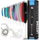 Zulay Powerful Milk Frother for Coffee with Upgraded Titanium Motor - Handheld Frother Electric Whisk, Milk Foamer, Mini Blen