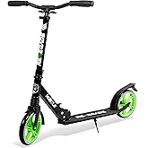 Hurtle Renegade Kick Scooter for Kids, Teenagers & Adults - 2-Wheel Folding Scooter with Adjustable T-Bar Handlebar - Alloy Anti-Slip Deck