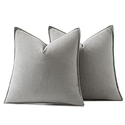MIULEE Decorative Linen Euro Sham Pillow Covers