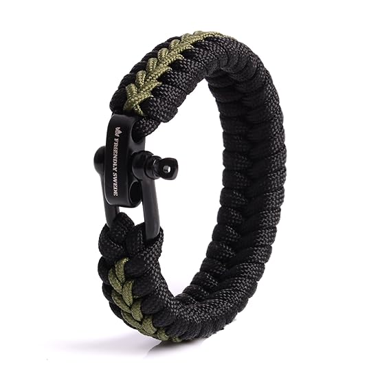 The Friendly Swede Paracord Survival Armband mit Micro-Cord - größenverstellbar, Überlebensarmband für Männer und Frauen
