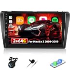 thumbnail image 2 of Android 10 Double Din Car Stereo For Mazda 3 2004-2009 With 9 Inch Touchscreen Radio Built-in Wireless Carplay/Android Auto/GPS/Bluetooth/FM/AUX-in/Steering Wheel Control Backup Camera 2+32G 2 of 13