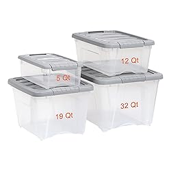 Amazon Basics Plastic Storage Containers with
