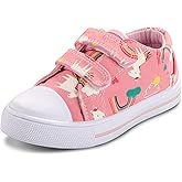 K KomForme Toddler Sneakers for Boys and Girls Dual Hook and Loops Sneakers Baby Canvas Shoes
