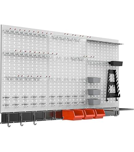 4 Pack 24" X 12" Metal Pegboard Panels, Wall Mount Garage Tool Organizer, Durable Steel Peg Board For Storage - View #4