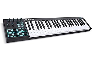 Alesis V49 - 49 Key USB MIDI Keyboard Controller with 8 Backlit Pads, 4 Assignable Knobs and Buttons, Plus a Professional Software Suite Included
