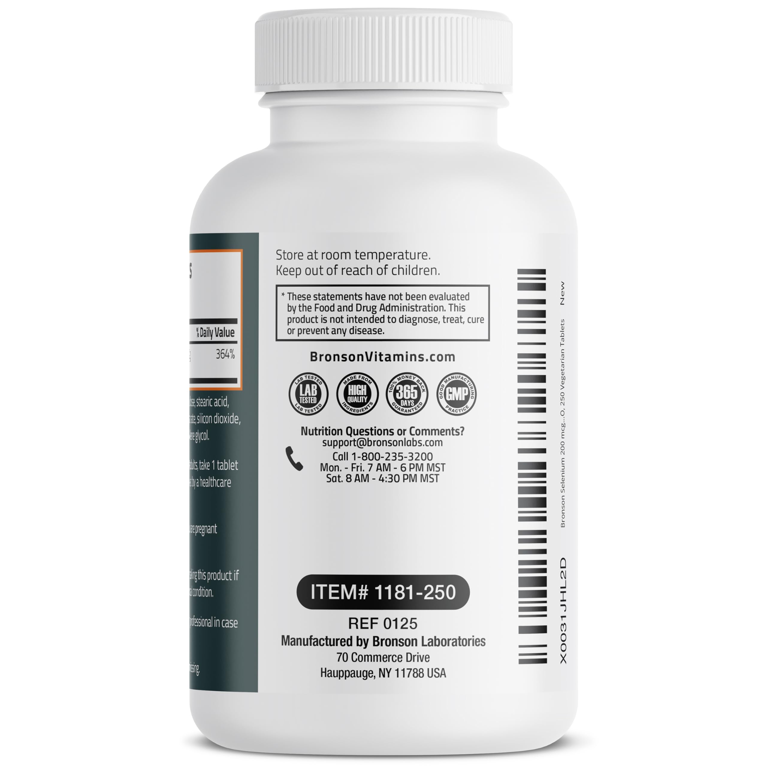 Bronson Selenium 200 mcg Immune & Antioxidant Support Essential Mineral, 250 Vegetarian Tablets