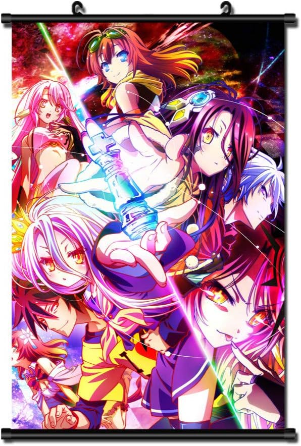 MXDZA Japanese Anime NO GAME NO LIFE Shiro Jibril Fabric Painting Anime Home Decor Wall Scroll Posters for decorative 40x60CM