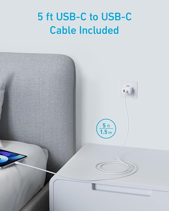 Cargador iPhone Carga Rapida USB C 20W con 2 Puertos