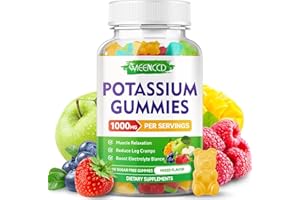 MEENCCD Potassium Citrate Gummies 1000mg, High Potency Potassium Supplement for Adults Women & Men, Support Leg Cramps & Muscle Health, Sugar-Free, Mixfed Fruit Flavor, 60 Count
